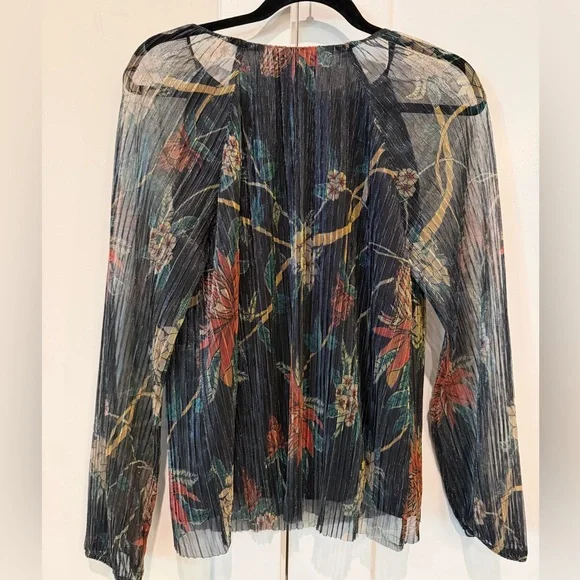 Johnny Was Evelina Metallic Blouse Size XS Oversized - www.sanvalentin.cl